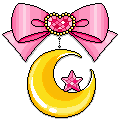 pinkbowcrescentmoon Emoji