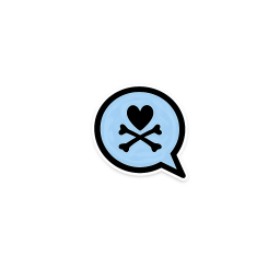 Blueheartskullbubble Emoji