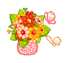 orangebouquetflowerbutterflies Emoji