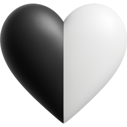 Blackwhiteheart Emoji
