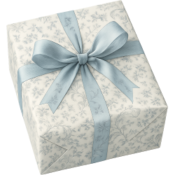 Whitebluefloralgiftbox Emoji