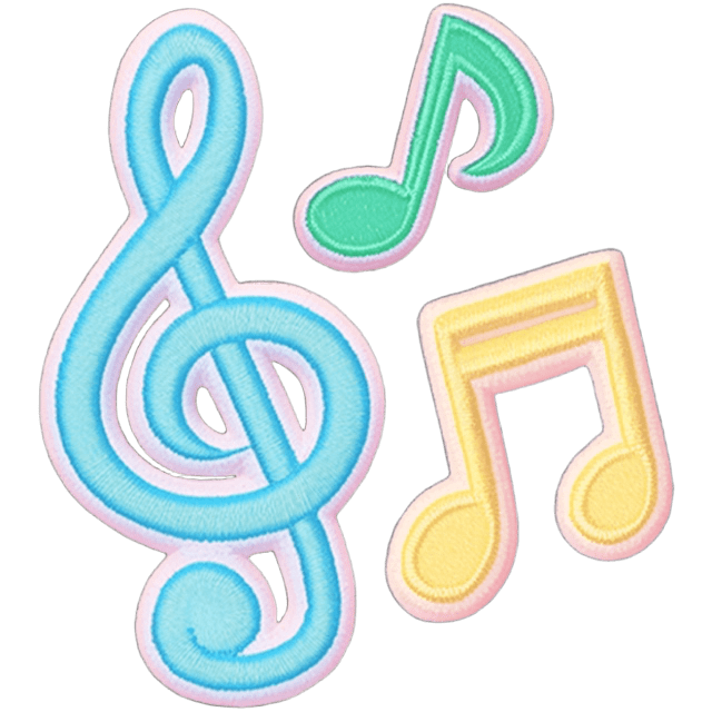EmbroiderMusicNotes Emoji