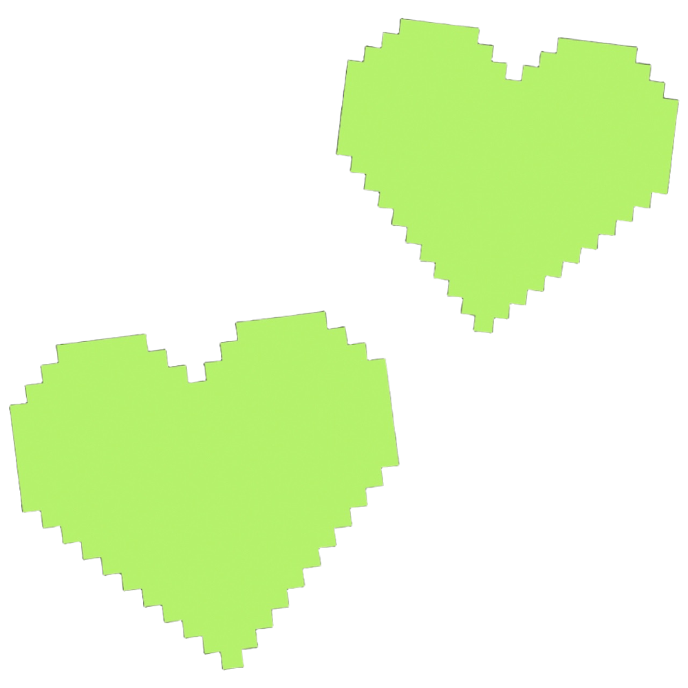 PixelDuoHeartsGreen Emoji