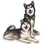 pixelarttwohuskydogs Emoji