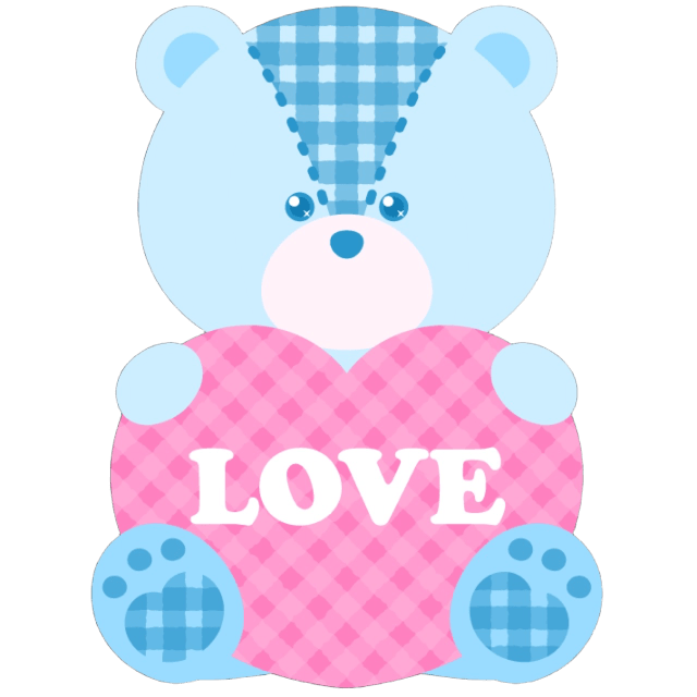 TeddyBearHeartBlue Emoji