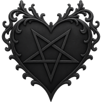 Gothicheartwithapentagram2 Emoji