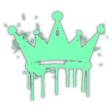 CyanDrippingGlowingCrown Emoji