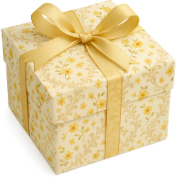 Whiteyellowfloralgiftbox Emoji
