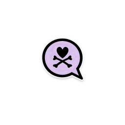 Purpleheartskullbubble Emoji