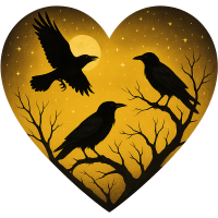 Yellownightskyheartwithdarkraven Emoji
