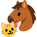 horse_licking_kitty Emoji