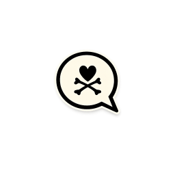 Whiteheartskullbubble Emoji