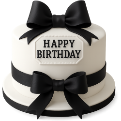 Blackwhitebirthdaycake Emoji