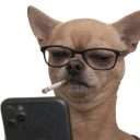dogsmokingwithphone Emoji