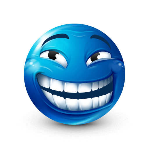 TrollFaceBlueEmojiball Emoji