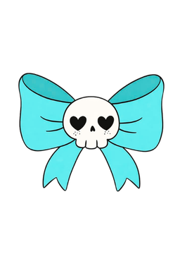 LightBlueSkullBow Emoji