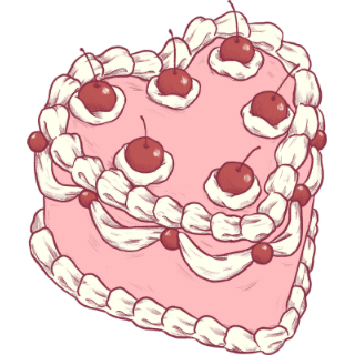 CoquettePinkHeartCake Emoji