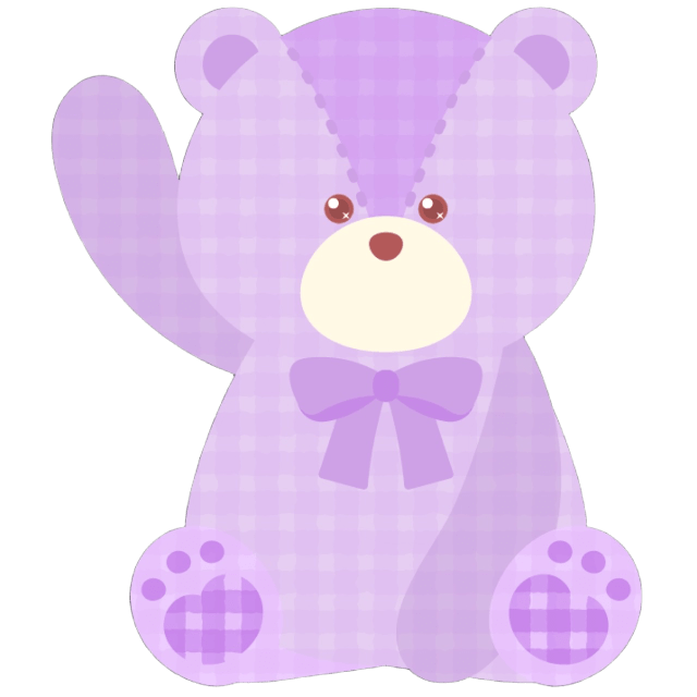 TeddyBearWaveLavender Emoji