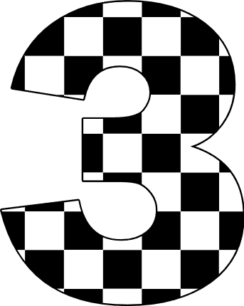 Checkered_Three Emoji