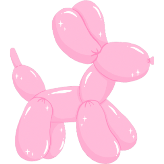 CoquettePinkBalloonDog Emoji