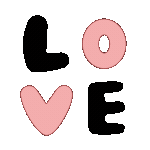 Pinkblackovetext Emoji