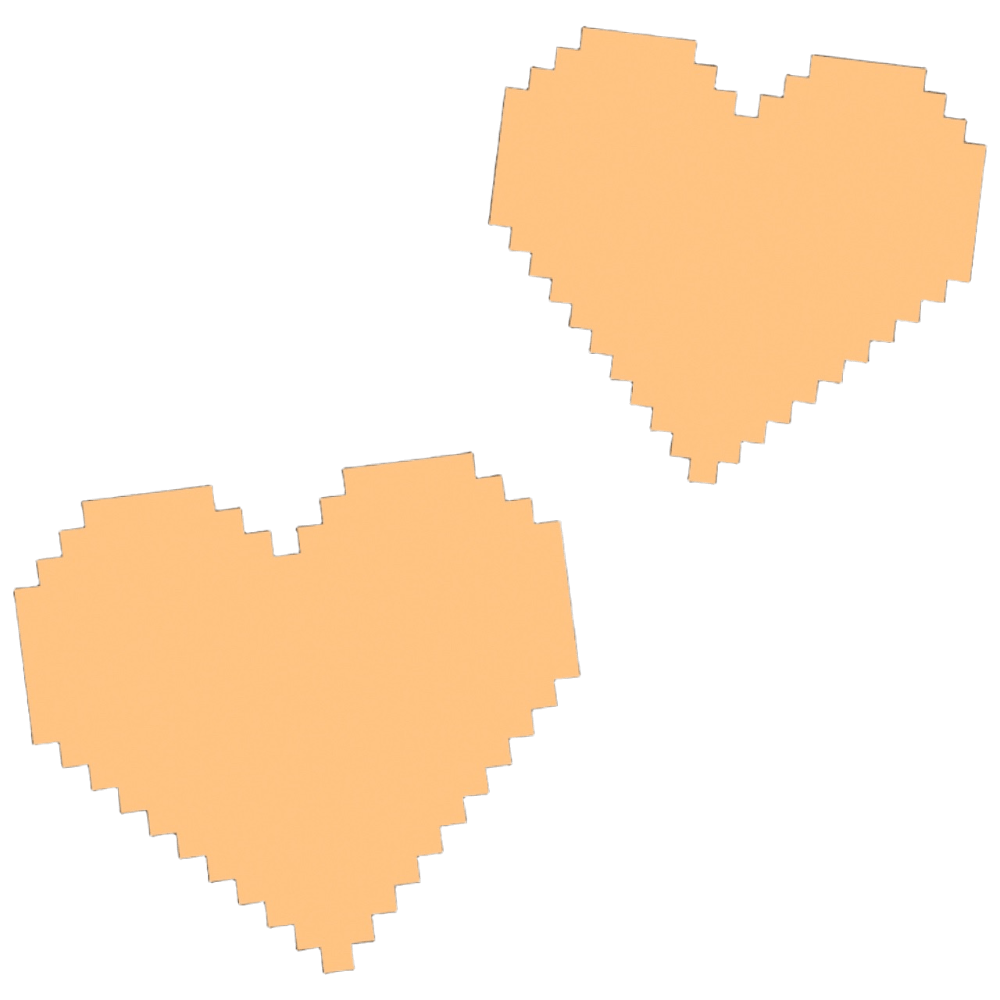 PixelDuoHeartsOrange Emoji