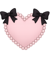 Cutepinkheartwithblackbows Emoji