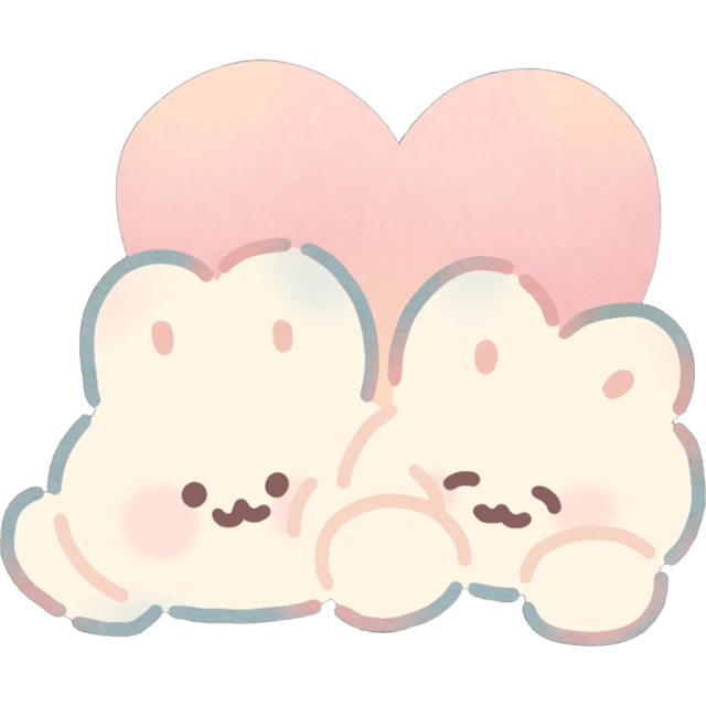 SoftBunnyDuoHeart Emoji