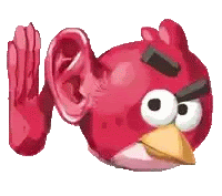 ListeningAngryBirdRed Emoji