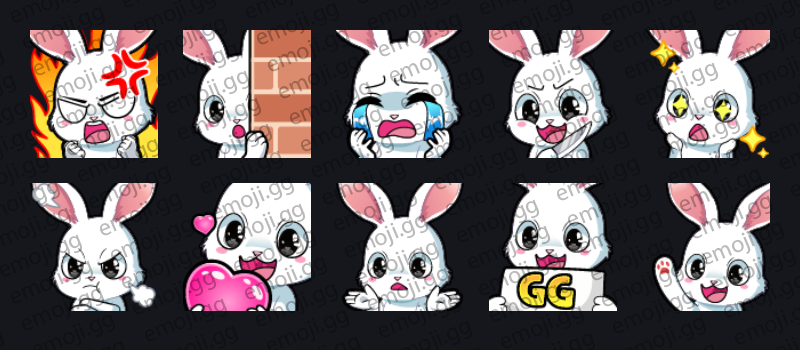 Mewing Rabbit Mewing Emojis for Discord & Slack
