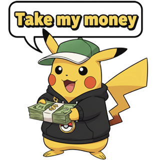 pikatakemymoney Sticker