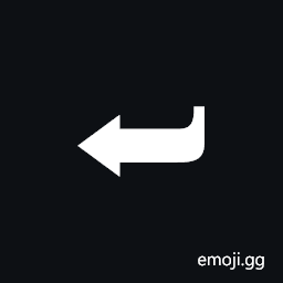 Black Curved Downwards and Leftwards Arrow Symbol