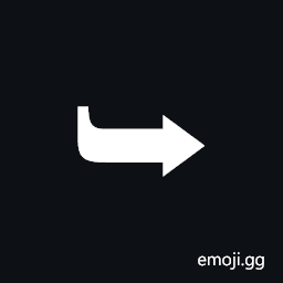 Black Curved Downwards and Rightwards Arrow Symbol