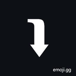 Black Curved Rightwards and Downwards Arrow Symbol