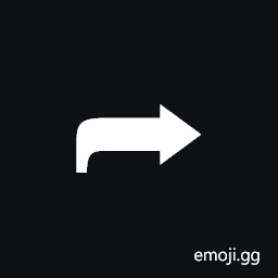 Black Curved Upwards and Rightwards Arrow Symbol