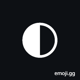 Circle with Left Half Black Symbol