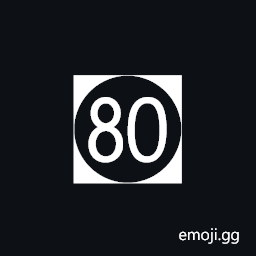 Circled Number Eighty On Black Square Symbol