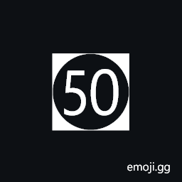 Circled Number Fifty On Black Square Symbol