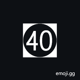 Circled Number Forty On Black Square Symbol