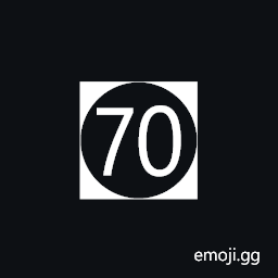 Circled Number Seventy On Black Square Symbol