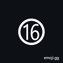 Circled Number Sixteen Symbol