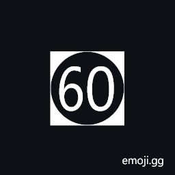 Circled Number Sixty On Black Square Symbol