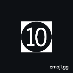 Circled Number Ten On Black Square Symbol