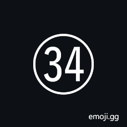 Circled Number Thirty Four Symbol