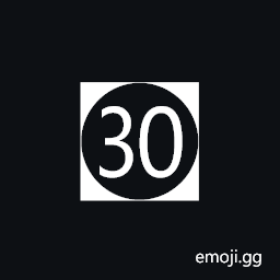 Circled Number Thirty On Black Square Symbol