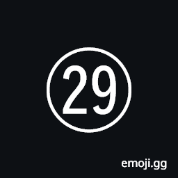 Circled Number Twenty Nine Symbol