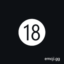 Negative Circled Number Eighteen Symbol