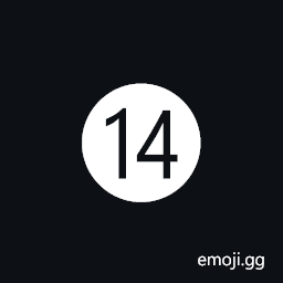 Negative Circled Number Fourteen Symbol