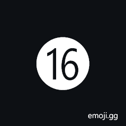 Negative Circled Number Sixteen Symbol