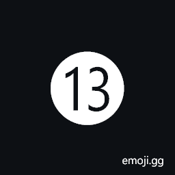Negative Circled Number Thirteen Symbol